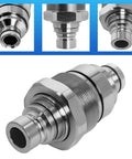 Beefy Hydraulic Male Flat Face Quick Coupler With 48mm Thread For Skid Steers And Compact Loaders Plug And Play Quick Attach