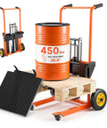 Heavy Duty Hydraulic Material Lift Stacker With 450 Lb Load Capacity And 39.4 Inch Lift Height, Foldable Portable Pallet Truck Dolly With Fork Lift Table For Home Garage Or Shop, Orange And Black