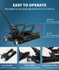Beefy 1500 Lb Hydraulic Motorcycle Lift Jack With Adjustable Height From 4.7 To 14.57 Inches, non-slip platform, safety locks