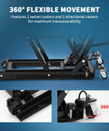 Side view of Beefy 1500 Lb Hydraulic Motorcycle Lift Jack with adjustable height, non-slip platform, and swivel casters