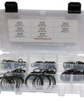 O Ring Seal Kit For Hydraulic ORS ORFS Flat Face Fittings With Buna 90 Durometer O Rings Includes Eight Sizes From Quarter Inch To One And A Half Inch For Flat Face Seals BN90 180 Piece Set in open case