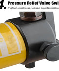 Close-up of pressure relief valve switch on Heavy Duty Manual Hydraulic Pipe Bender With Six Dies For 22 To 60 Mm Pipes 16 Ton Output