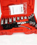 Hydraulic Manual Pipe Bender For Copper And Plastic Coated Tubes From One Quarter To Seven Eighth Inch Range in red carrying case