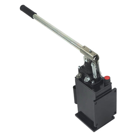 LiGuVCY Hydraulic Piston Hand Pump with Changeover Valve for Double Acting Cylinder, 1-Quart Steel Vertical Tank, 3/8" NPTF