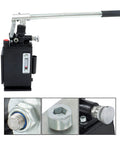 Hydraulic Piston Hand Pump 1.5 CID 3 Qts Manual Hydraulic Pump Single Acting with Release Knob, metal body, side view