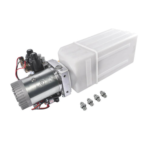 Beefy 12V DC Hydraulic Power Unit With 8 Quart Tank, Double Acting Pump And Double Solenoid Valves, 200 Bar Hydraulic Power Pack