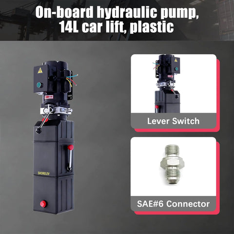 220V 60Hz Heavy Duty Hydraulic Power Unit With 14L Plastic Reservoir And Manual Button Control Pro Grade Hydraulic Motor