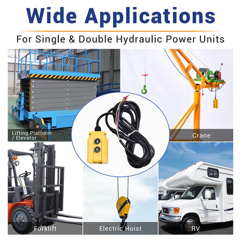 Wide applications of 4 Wire Double Acting Dump Trailer Remote Control Switch for 12V DC hydraulic power units and various vehicles.