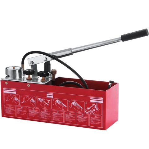 Hydraulic Pressure Test Pump 50 Bar Hand Pressure Test Pump 726 PSI 3.2 Gallon Tank 45ML 1/2" BSP Hydrostatic Test Pump