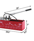 Hydraulic Pressure Test Pump 50 Bar Hand Pressure Test Pump 726 PSI 3.2 Gallon Tank 45ML 1/2" BSP Hydrostatic Test Pump