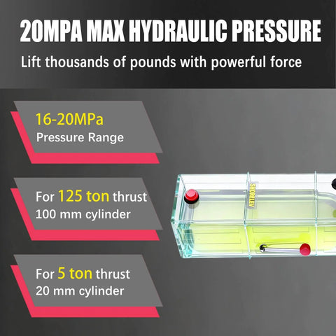 220V 60Hz Heavy Duty Hydraulic Power Unit With 14L Plastic Reservoir And Manual Button Control Pro Grade Hydraulic Motor specifications