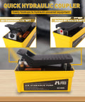 HYDRAULIC PRO 10,000 PSI Air Hydraulic Pump, 1.6L Reservoir, NPT 3/8" Oil Outlet, NPT 1/4" Inlet, Foot Pedal Operated, Yellow
