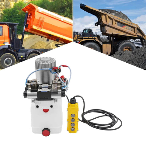 Double Acting Hydraulic Pump 12V DC 4.5 Quart Hydraulic Power Unit 1.6kW 3000RPM 22MPA Hydraulic Station Pump with Plastic Reservoir