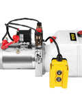 Beefy 12V Hydraulic Pump Power Unit With 3 Quart Reservoir For Dump Trailers And Car Lifting, Double Acting Up And Down