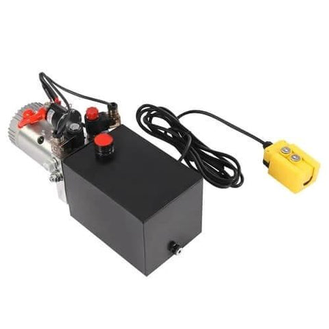 6 Quart Double Acting Hydraulic Pump 12V Hydraulic Power Unit, 3KW Motor with control cable for forklift and dump truck repairs