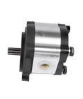 Hydraulic Pump CCW Rotation 4CC Replacement for Genie GS-1932 GS-2032 GS-2046 GR-08 GR-20 QS-12W, side view showing metallic finish