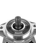 Top view of ✝️ Hydraulic Pump 67120-U3500-71 Replacement for Toyota Forklift 8 Series, showing mounting holes and shaft.
