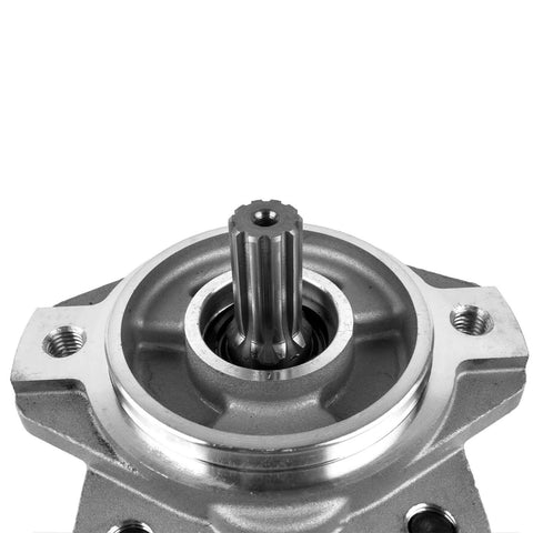 Top view of ✝️ Hydraulic Pump 67120-U3500-71 Replacement for Toyota Forklift 8 Series, showing mounting holes and shaft.