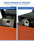 Quick hydraulic coupler on Pro Grade Air Hydraulic Pump With Foot Operated Control For 10,000 PSI Heavy Duty Lifting.