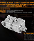 Otobaijeni Hydraulic Pump 6C200-37300 6C200-37303 B2630HSD B3030HSD Compatible with Kubota, aftermarket replacement gear pump
