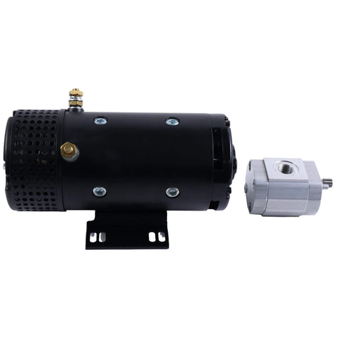 ✝️ 3.59CC 24VDC Hydraulic Pump and Motor Assembly Compatible with Skyjack Scissor Lift SJIII3220 shown in side view