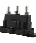 Black Dual-Polarity Reversing Solenoid for 167567 118246 Hydraulic Pump Motor, three terminal studs visible