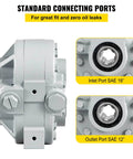 Bestauto Hydraulic Pump 21.2GPM Hydraulic Motor 540RPM Log Splitter 2500PSI Hydraulic Splitter SAE 12 Outlet Port showing inlet and outlet ports