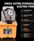 Front view of Hydraulic Electric Pump 8.4Quart 2.1Gallon Single Acting Manual Valve 8L Hydraulic Power Pack Cylinder Electric Portable Pump for Single Acting Cylinders, ZCB-700A