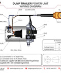 Wiring diagram for 12 Volt DC Double Acting Hydraulic Pump For Dump Trailers With Solenoid Power Unit And 8 Quart Plastic Tank.