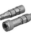 Flat Face ISO 16028 To ISO 5675 Pioneer Style Hydraulic Quick Connect Coupler Adapter Set With Dust Caps