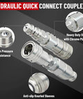 Half Inch Flat Face ISO 16028 To AG ISO 5675 Pioneer Style Hydraulic Quick Connect Coupler For Skid Steer, chrome plated steel coupler