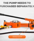 Heavy Duty Bonvoisin 50 Ton Hydraulic Ram Cylinder With 0.63 Inch Stroke Low Profile Porta Power Jack, orange finish, hose attached