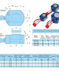 Diagram and specifications of 10T Hydraulic Ram Cylinder Low Profile Hydraulic Cylinder Jack Single Section Mini Jack Ram 12mm Stroke.
