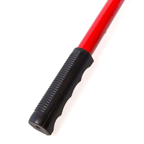 BeefedUp 8 Ton Hydraulic Ram Engine Lift Hoist For Garage And Shop Cranes red handle with black grip close-up