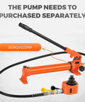 Hydraulic Ram Jack 30T Low Profile Porta Power Cylinder with handles and hoses, detached pump, Stroke 2.13 for machinery
