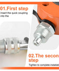 Installation steps for Heavy Duty 10 Ton Hydraulic Ram Jack Kit With Porta Power Lifting Cylinders, showing quick coupling.