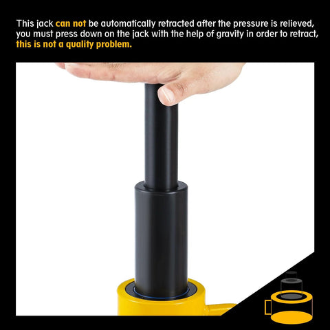 Beefy Twenty Ton Hydraulic Ram Jack With Eight Inch Stroke For Portable Industrial Lifting Multi Section Cylinder Built Tough For Auto Repair Construction And Shop Maintenance Three Eighth Inch Connector Newtry close-up