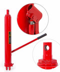 BeefedUp 8 Ton Hydraulic Ram Engine Lift Hoist with close-up of cherry picker style clevis base and handle