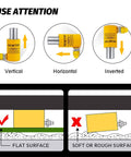 Usage instructions for 10 ton Hydraulic Ram Jack Cylinder showing vertical, horizontal, and inverted positions on different surfaces.