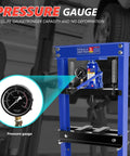 Hydraulic Shop Press, 20 Ton H-Frame with Pressure Gauge for bending, straightening, pressing parts, installing bearings, and U-joints.