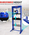 Hydraulic Shop Press,20 Ton H-Frame Garage Floor Adjustable Shop Bearing Press with Pressure Gauge in a workshop setting