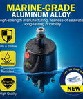 HH5271-3 Hydraulic Steering Helm Pump - 1.7 cu in Front Mount Replacement for Seastar Helm shown in marine-grade aluminum