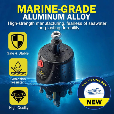 HH5271-3 Hydraulic Steering Helm Pump - 1.7 cu in Front Mount Replacement for Seastar Helm shown in marine-grade aluminum