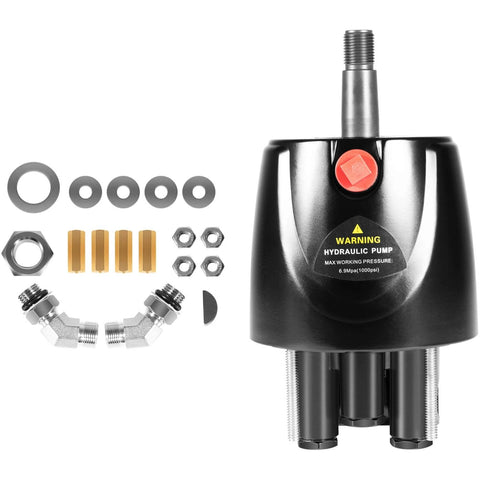 HH5271-3 Hydraulic Steering Helm Pump - 1.7 cu in Front Mount Replacement for Seastar Helm, up to 300HP, with installation parts shown