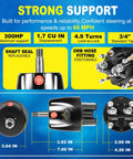 HH5271-3 Hydraulic Steering Helm Pump - 1.7 cu in Front Mount Replacement for Seastar Helm, details and measurements