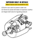 Diagram of Outboard Hydraulic Steering Pump For Cruisers And Runabouts 300 HP Front Mount Helm HH5271-3 VEVOR with built-in features.