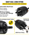 Image showing an Outboard Hydraulic Steering Pump For Cruisers And Runabouts 300 HP Front Mount Helm HH5271-3 VEVOR Pro Grade Marine Steering System
