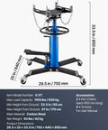 Heavy Duty Transmission Jack Lift With 1100 Lbs Capacity, 33 To 67 Inch Hydraulic Telescoping Stand, 2 Stage