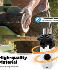 Hydraulic Wood Splitter Pump 16 GPM 2 Stage Powerful Hydraulic Pump, Hi Low Displacement Gear Pump 3600RPM Wood Splitter Pumps Log Splitter shown splitting a log, aluminum and steel materials visible.