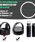 Six Pack Rubber Seals For Hydro Flask Wide Mouth Flex Caps And Flex Straw Cap O Rings Replacement, 2.2 Inch Water Bottle Gasket